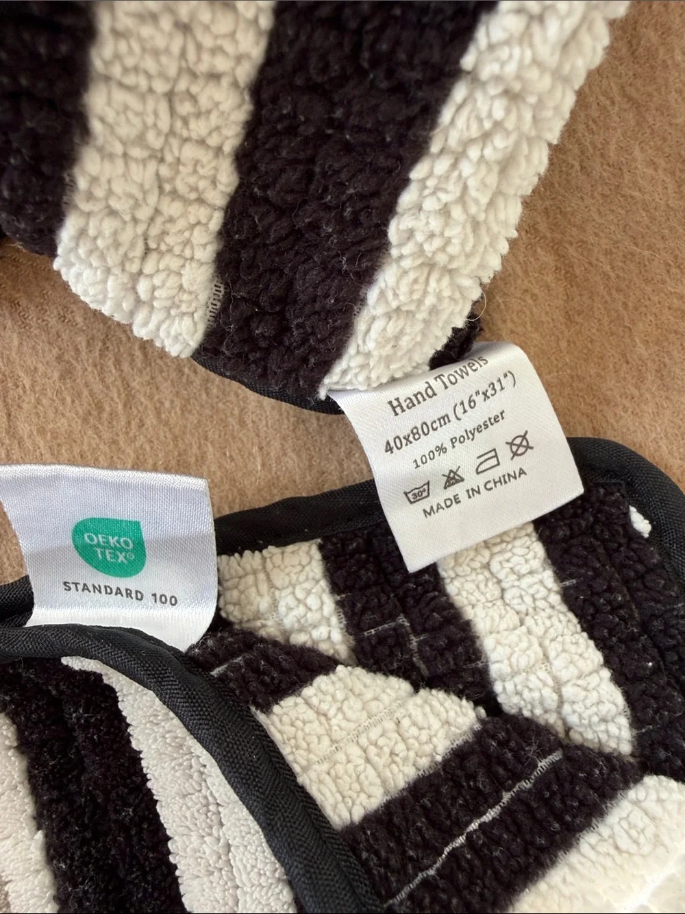 Black & White Stripe Hand Towels - Set of 2